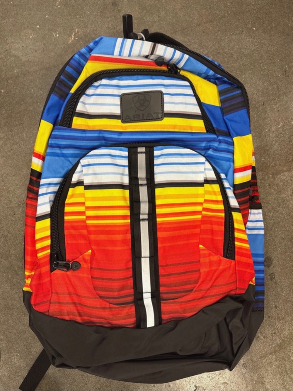 Ariat Multicolor Striped Backpack - Blue, Yellow, Red